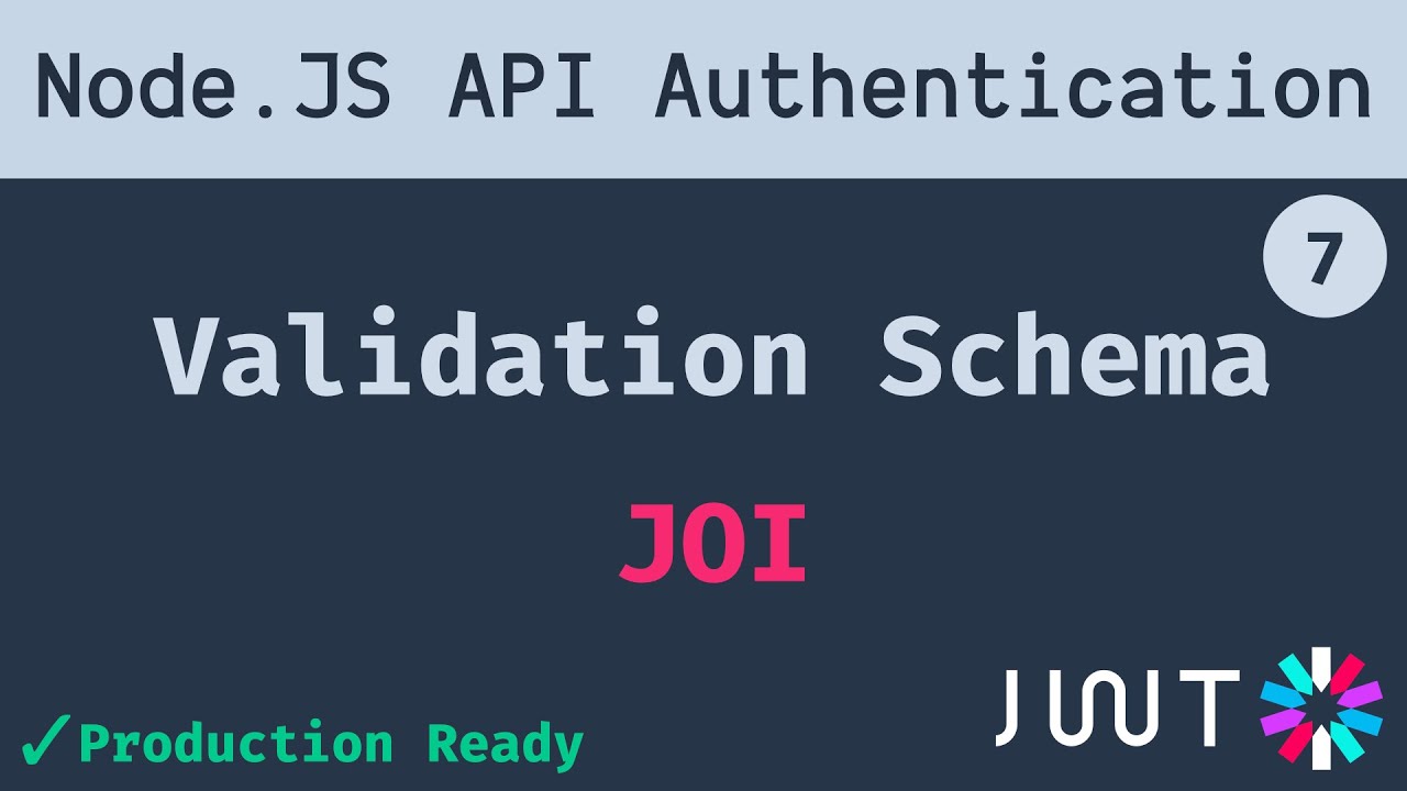 7. Joi Validation Schema To Validate Request Body | Node Js Api Authentication