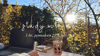 1-h STUDY WITH ME 🍂 | pomodoro 25/5, lofi music, fall studies