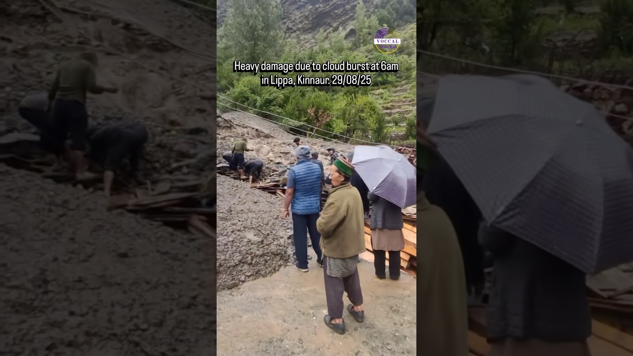 Cloudburst in Lippa, Kinnaur | Onopang Nallah Floods Leave 2 Missing | Himachal Pradesh Disaster