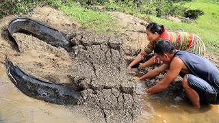 Survival Skills: Find fish buried under sand - Catch many fish for survival