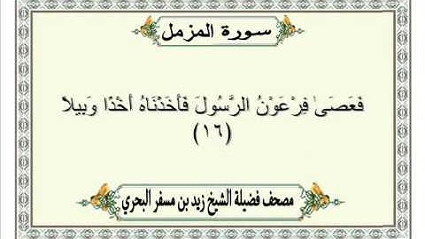 الشيخ زيد البحري Quran  سورة المزمل