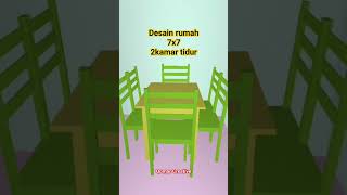 DESAIN Rumah 7x7 2 kamar tidur #shorts