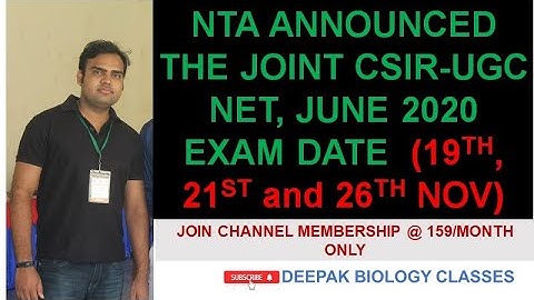 NTA announced the joint CSIR-UGC NET Exam date II JUNE 2020