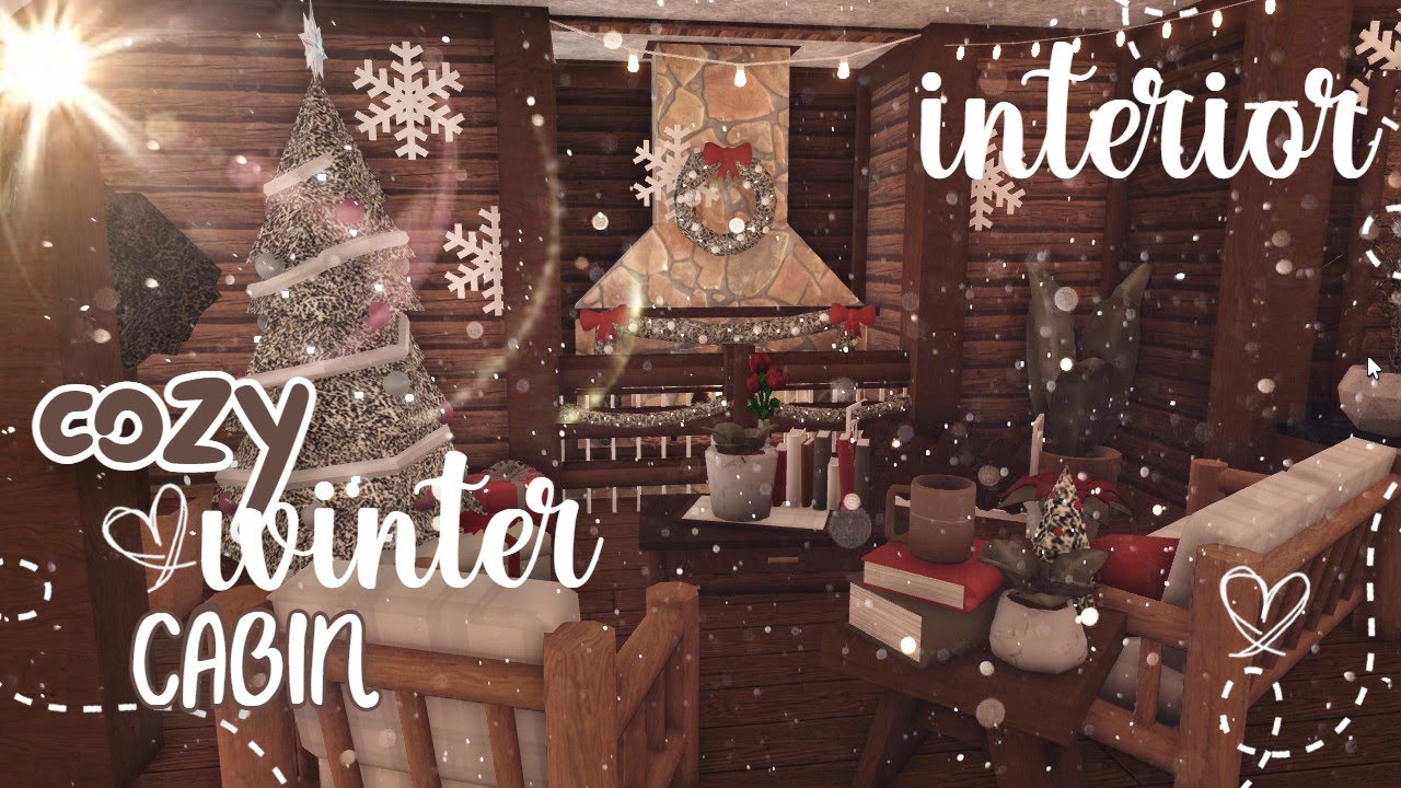 cozy winter / Christmas cabin house part 2, interior Roblox