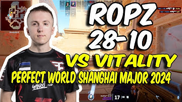 CS2 POV FaZe ropz (28/10) vs Vitality (Anubis) @ Perfect World Shanghai Major 2024