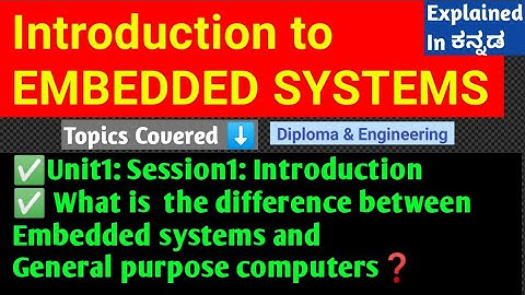 Introduction to Embedded Systems|Comparison between Embedded systems & General purpose computer