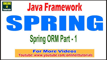 Java Framework tutorial | Spring ORM Part - 1 | Onlineit tutorials