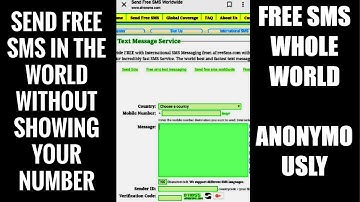 Send FREE SMS without showing your number anywhere in the WORLD. Send Free SMS Anywhere in The WORLD