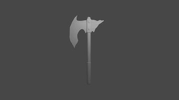 Medieval Battle Axe 3D Model Not Textured