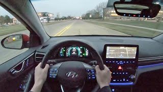 2020 Hyundai Ioniq Hybrid Limited - POV Night Drive (Binaural Audio)