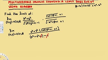 Multivariable Calculus - Showing a Limit DOES Exist Using Algebra Conjugate - Vector Calculus