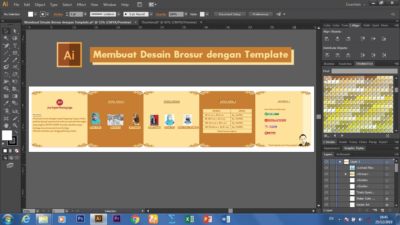 Membuat Desain  Brosur  dengan Template  n rahmat YouTube