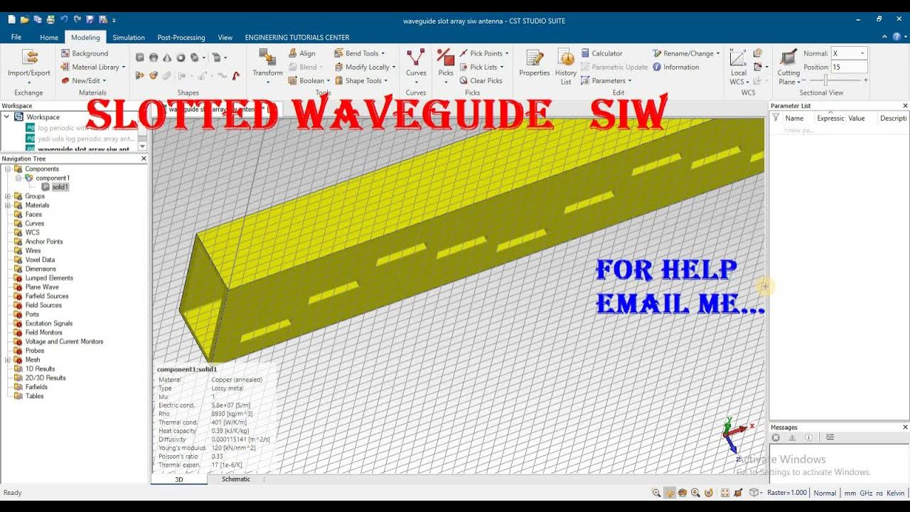 slotted waveguide slot array antenna siw in cst hfss ads awr i3ed feko