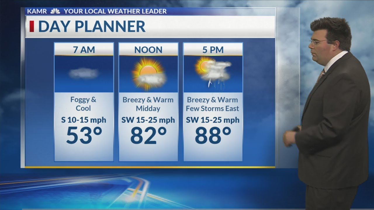 Hotter and breezy with strong storms east - YouTube