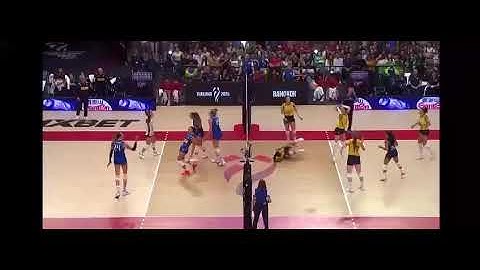 Ball crosses entirely under the net