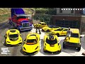 GTA 5 - Stealing TRANSFORMERS Movie Bumblebee Vehicles with Franklin! (Real Life Cars #119)