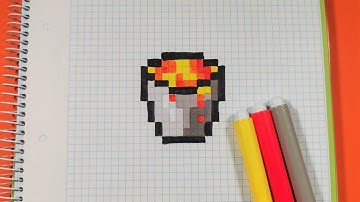 How to Draw MINECRAFT LAVA BUCKET | Pixel Art