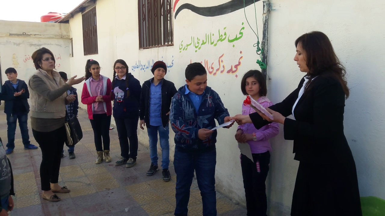 مدرسة الربيع التعليمية الخاصة بقطنا - سوريا - تكريم صف السادس - 2017