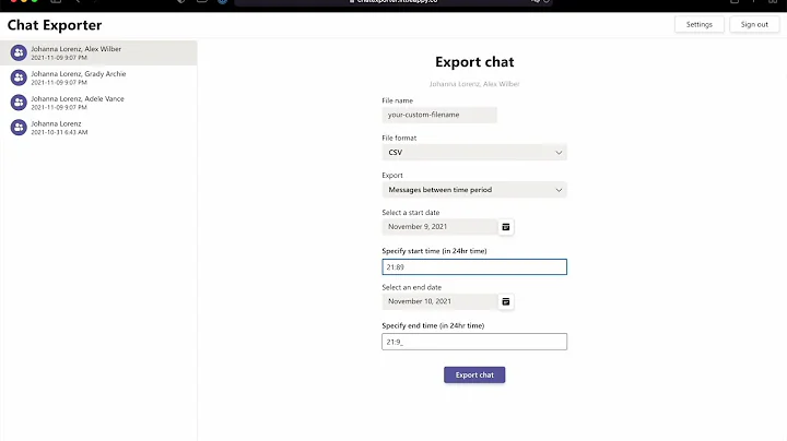 How to export chats from Microsoft Teams