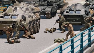HUGE ACHIEVEMENT! Ukrainian Rocket Weapon Destroys Convoy on Bridge - ARMA 3