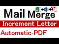 Create Individual Increment PDF from Mail Merge | How to Mail Merge in MS Word in Hindi | Excel link