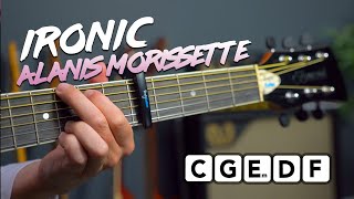 Alanis Morissette - Ironic Guitar Lesson Tutorial - 90s Acoustic Song!