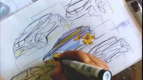 Car Sketch & Marker Render Tutorial for Car Design.