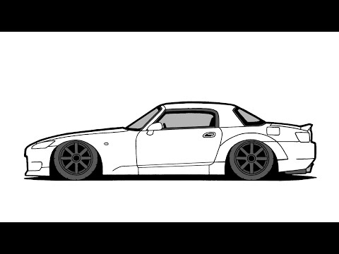 How to draw a HONDA S2000 Car