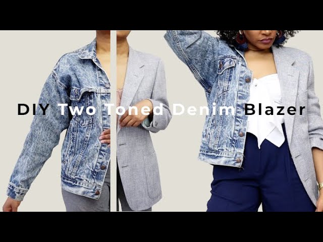 Black And White Tow Tone Denim Jacket - Right Jackets