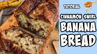 Cinnamon Swirl Banana Bread! Recipe tutorial #Shorts