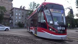 картинка: All Kinds of Trams in St Petersburg, Russia (Avtovo) - Трамваи в Санкт Петербурге (Автово) 2021