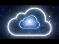 Neon Cloud Shape Tunnel Moving in Dark Blue Night Sky Glowing Lights 4K TikTok Trend Background