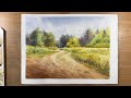 How to Paint a Natural Scenery | Watercolor Painting