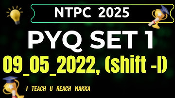 RRB NTPC 2022 PYQ  MATHS PRACTICE SET 1  RRB-NTPC, CBT-2, 09_05_2022, (shift -I)  BY BOOPATHI SIR