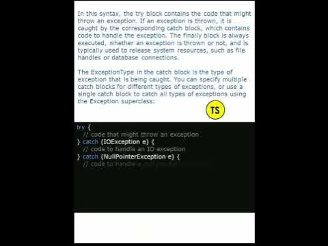 Java Exception Handling Syntax | Practical demo | Explained - YouTube