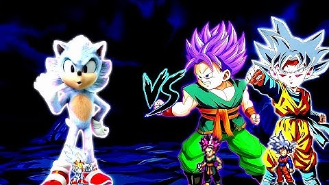 Sonic Chaos V4 JVL OP (all form) VS Goten MUI V2 OP & Trunks Ultra Ego V2 OP in Jump Force Mugen
