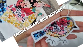 how to turn fabric scraps into birds method 2
