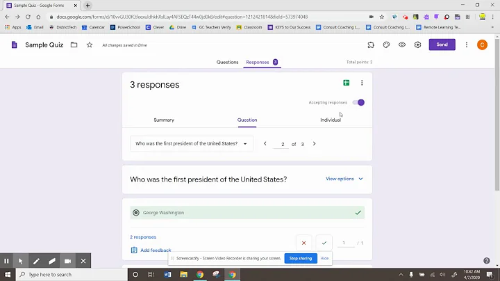 Google Forms: Viewing Student Responses