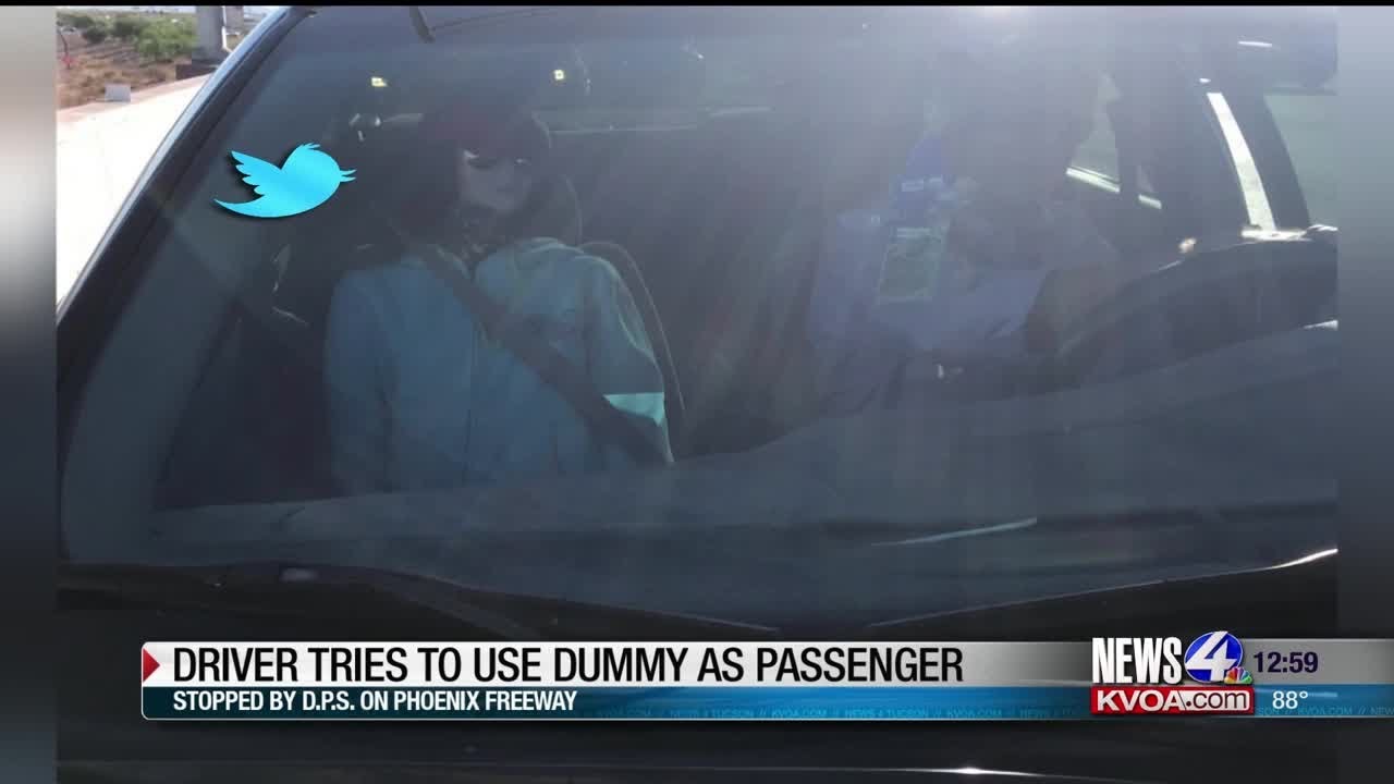 Driver caught with dummy in HOV Lane photo