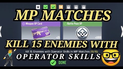 Kill 15 Enemies with Operator Skills in MP Matches Complete Task  || Call Of Duty Mobile ||