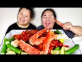 KING CRAB LEGS + GIANT SHRIMP + CRAWFISH SEAFOOD BOIL MUKBANG 먹방 EATING SHOW!