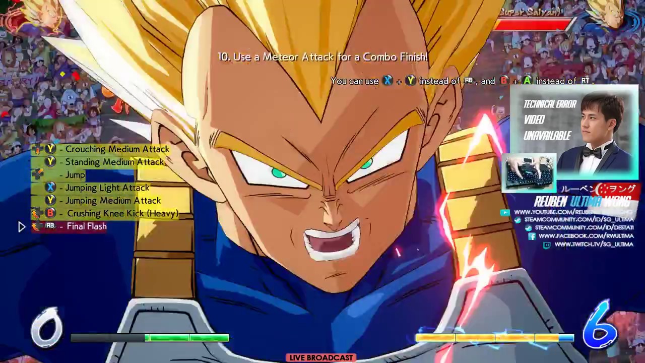 vegeta super saiyan combo guide