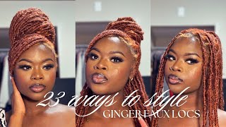 23 Easy Ways to Style Ginger Faux Locs |Back to School Hairstyles | Hair Tutorial screenshot 4