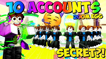 Used 10 Accounts To Hatch 200M Egg! Secret Pet? - Clicker Simulator Roblox