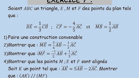 Calcul vectoriel-Exercice tronc commun science شرح باللغتين العربية و الفرنسية