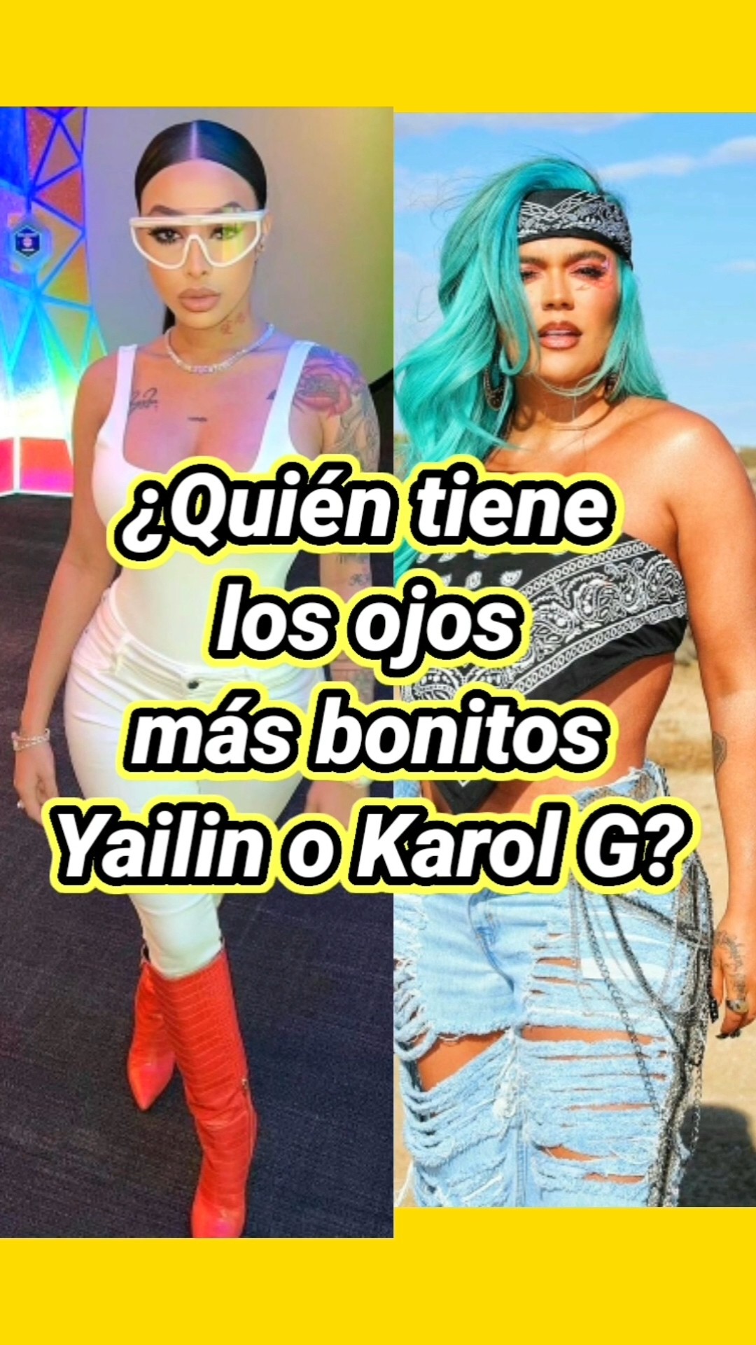 Ojos de Yailin vs los Ojos de Karol G. #karolg #yailinlamásviral #ojos