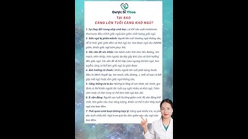 Ts càng lớn tuổi càng khó ngủ #duocsithoa #suckhoe #kienthuc #reels #shorts