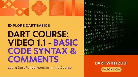 Dart Programming - Syntax and Comments Explained | Dart Part 1 Hindi