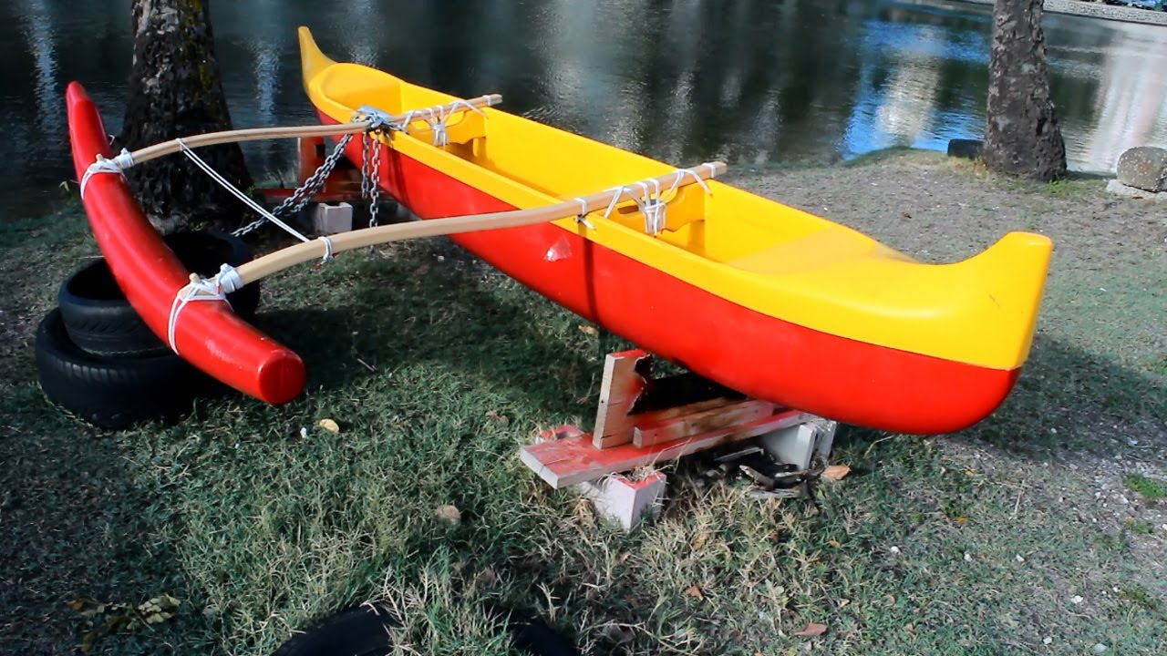 Hawaiian canoe- cool custom outrigger paddling canoe - YouTube