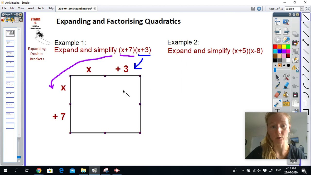 Quadratics - Expanding Double Brackets 